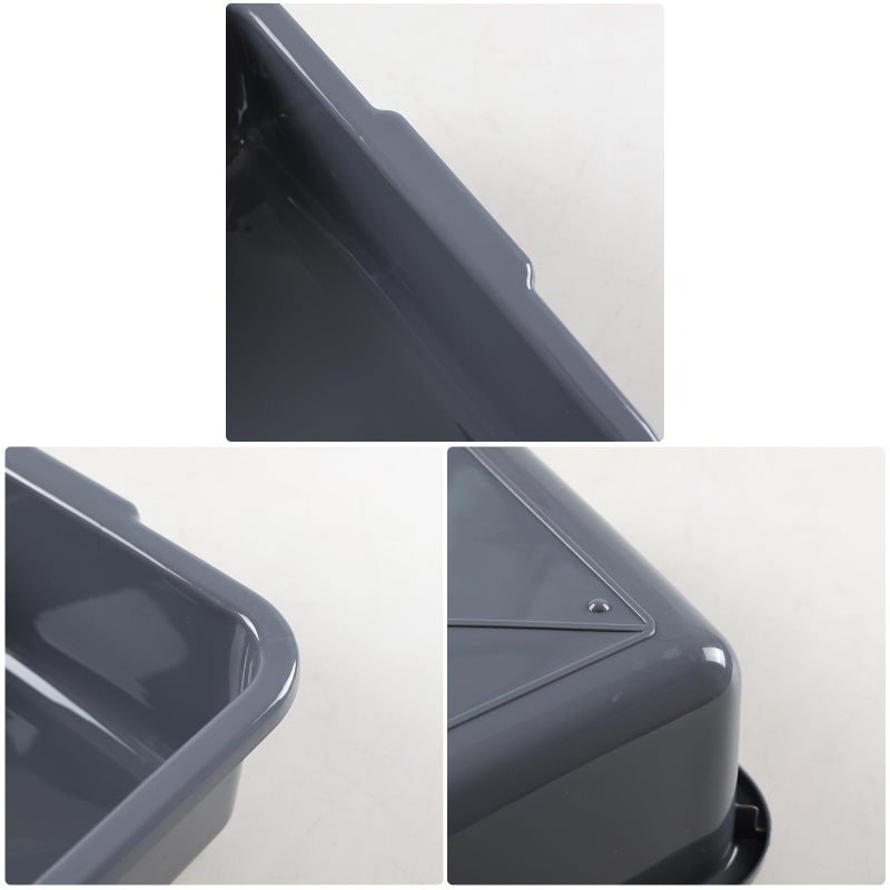 Eagrye 5-Pack Small Commercial Tote Box, 8 L Plastic Bus Box, Gray - Image 3